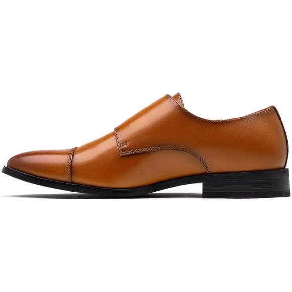 〽️Men\'s BrownJousen Dress Monk Strap Loafers Formal Business Wear Shoes main image 8